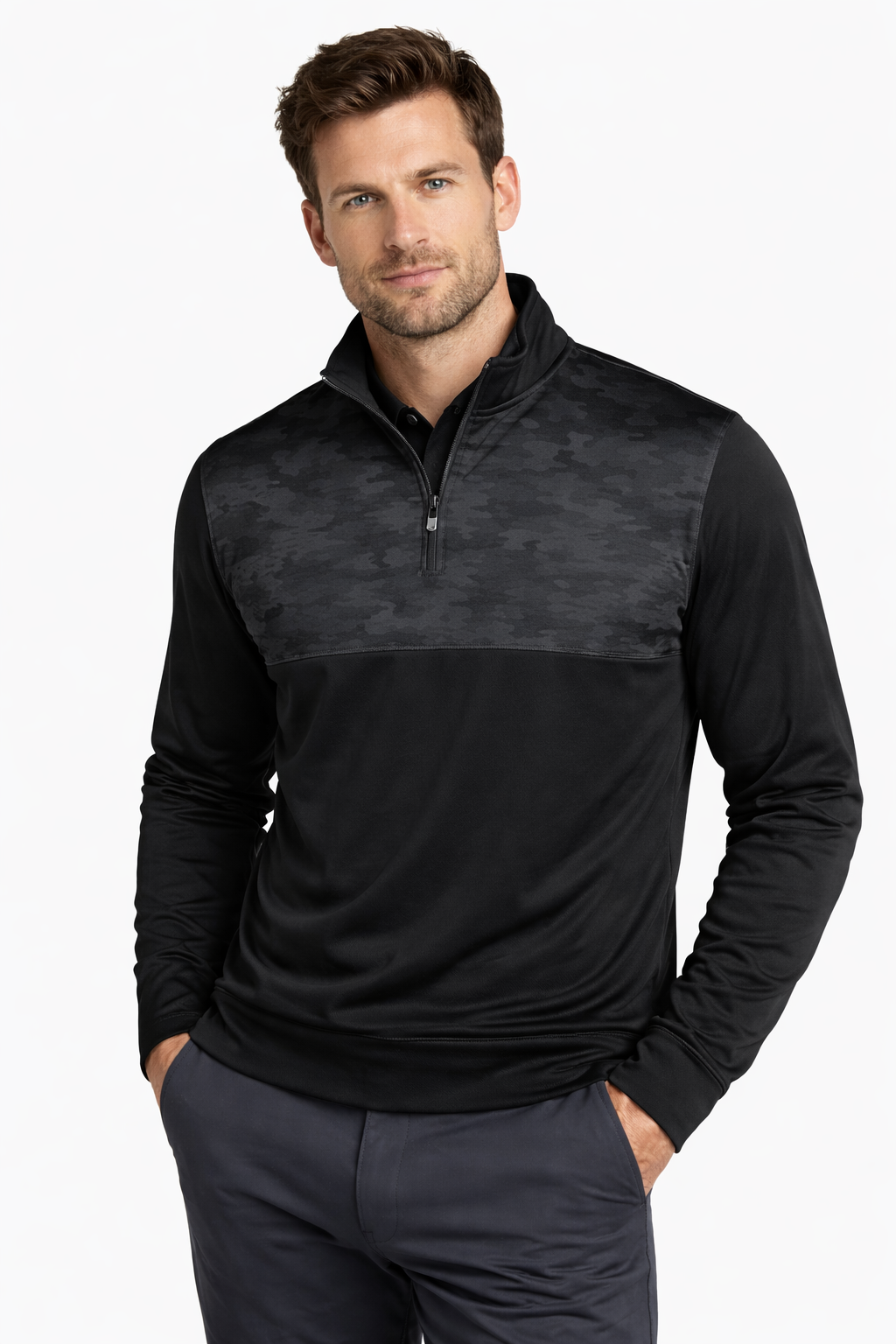 Black Camo Elite Golf Quarter Zip