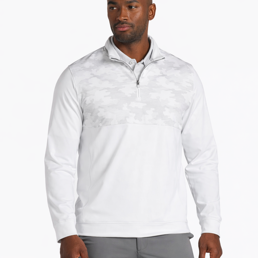 White Camo Elite Golf Quarter Zip