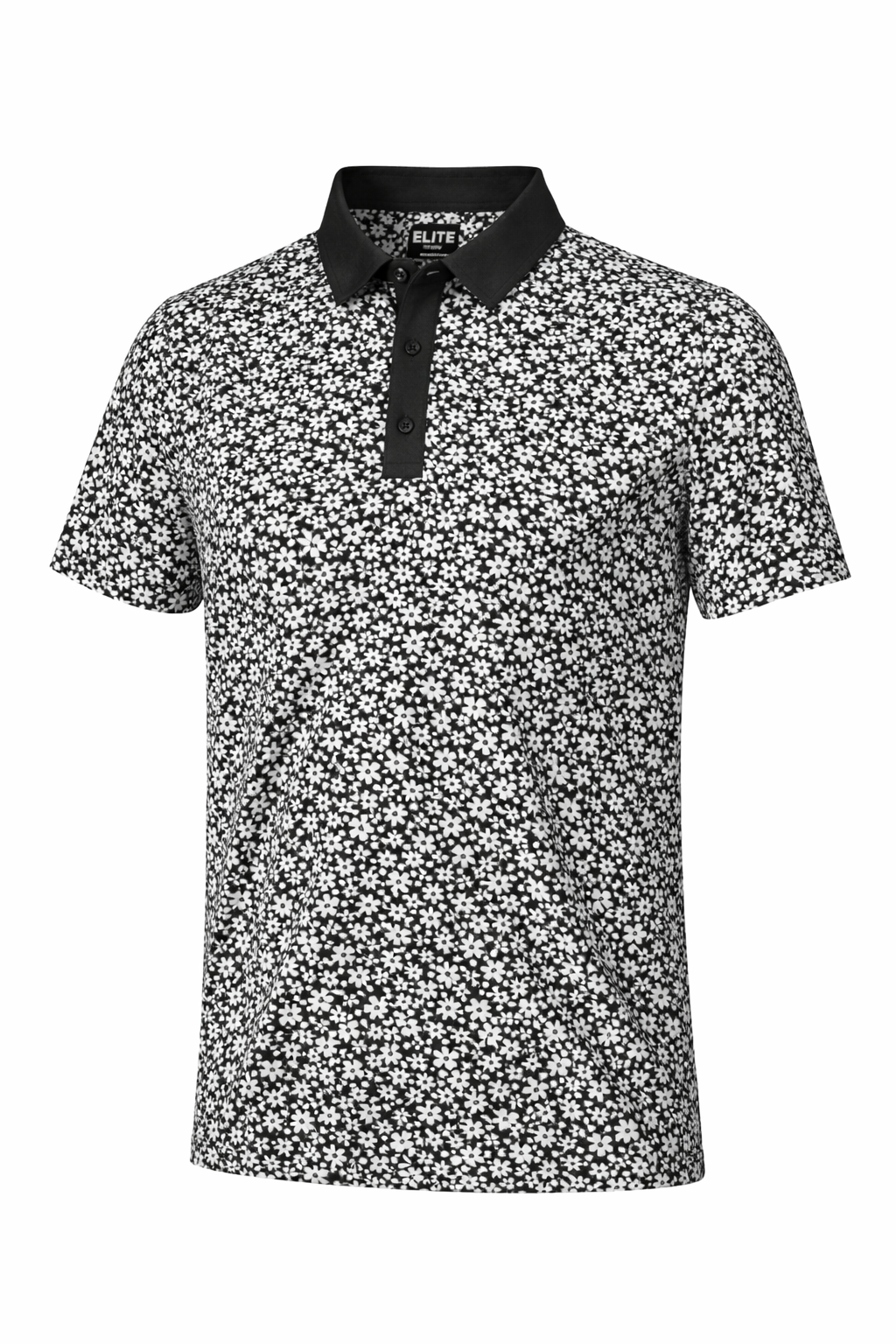 White Floral Performance Polo